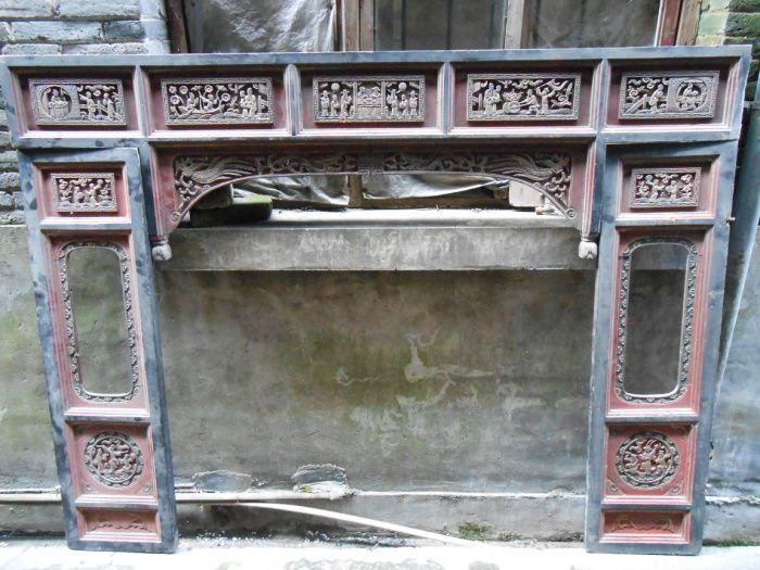 清雍正凤冠霞帔人物故事花楣床一套_清雍正凤