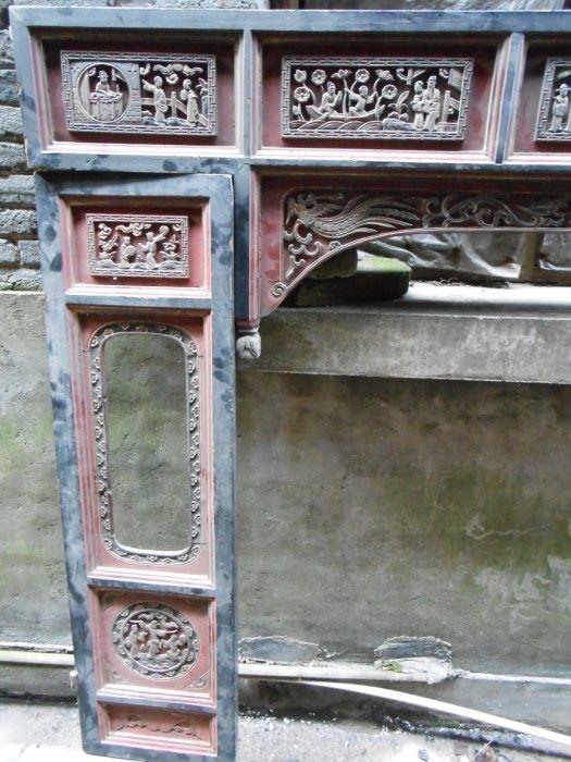 清雍正凤冠霞帔人物故事花楣床一套_清雍正凤