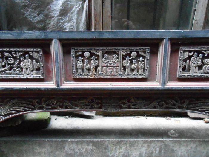 清雍正凤冠霞帔人物故事花楣床一套_清雍正凤