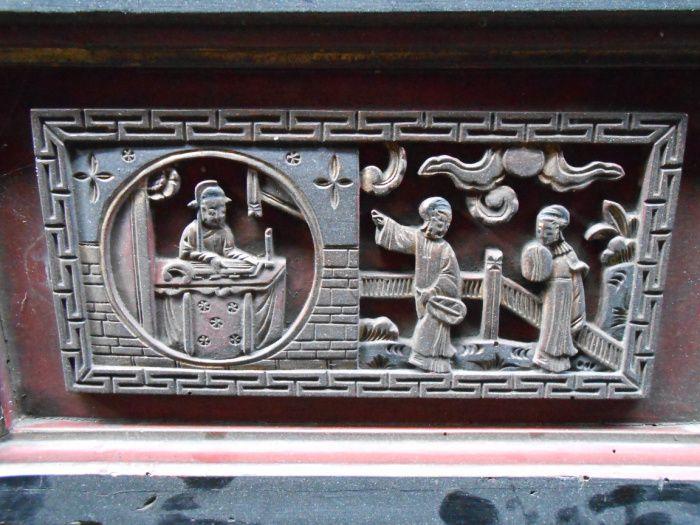 清雍正凤冠霞帔人物故事花楣床一套_清雍正凤