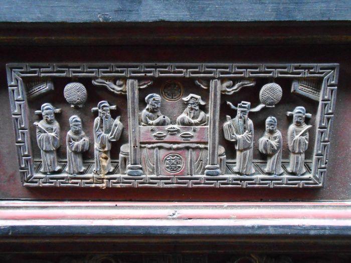 清雍正凤冠霞帔人物故事花楣床一套_清雍正凤