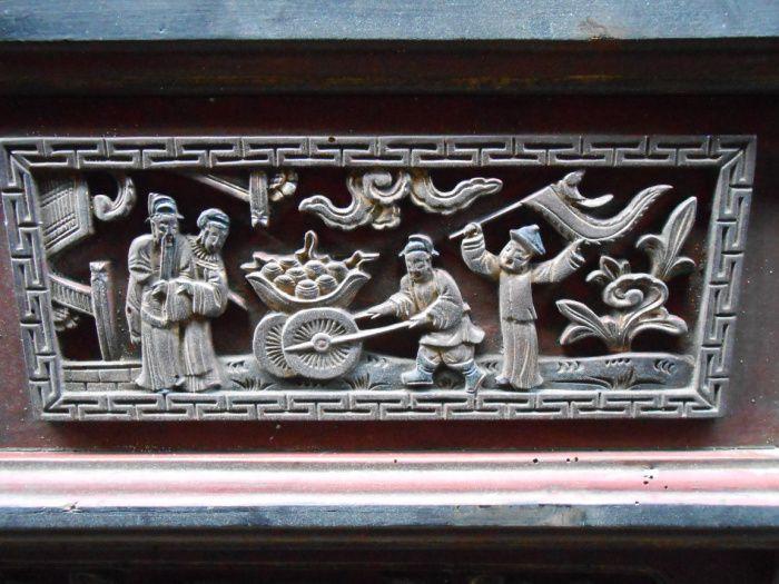 清雍正凤冠霞帔人物故事花楣床一套_清雍正凤