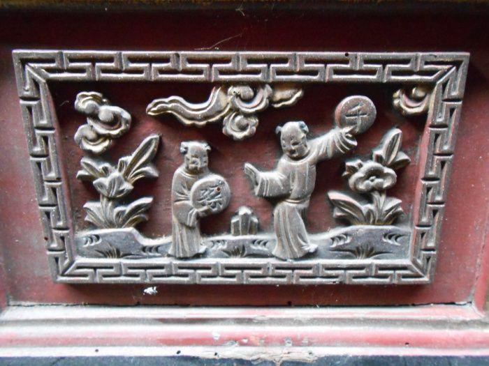 清雍正凤冠霞帔人物故事花楣床一套_清雍正凤