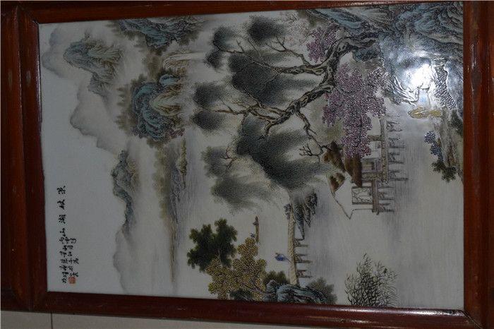 张志扬山水瓷板画六条瓶_张志扬山水瓷板画六