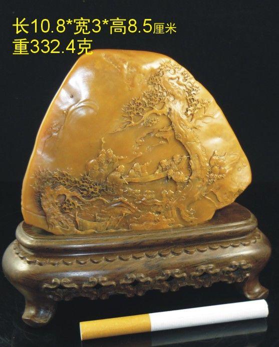 谈笑有鸿儒(昌化田黄石)332.4克--精雕细作_谈