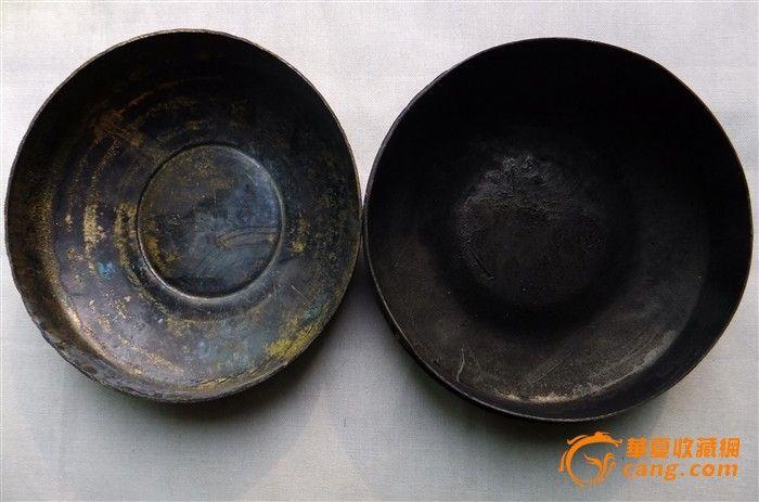 古代闺房女子描眉用铜墨盒一对_古代闺房女子