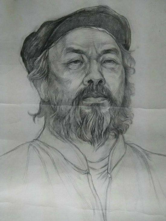 *FWPL0-画家精品人物素描一幅,刻画极其细腻