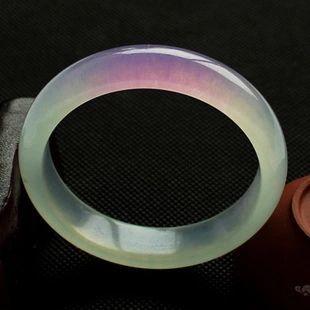 极品冰种紫罗兰翡翠飘绿水润通透缅甸同矿玉石
