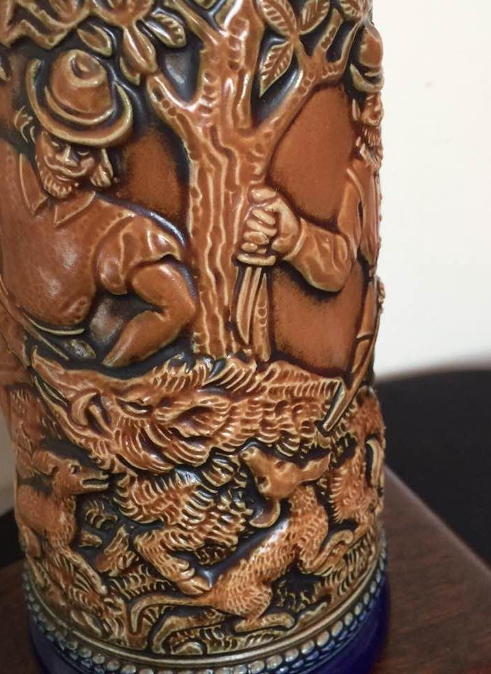 茉莉回流【德国高浮雕啤酒杯】打猎图_茉莉回