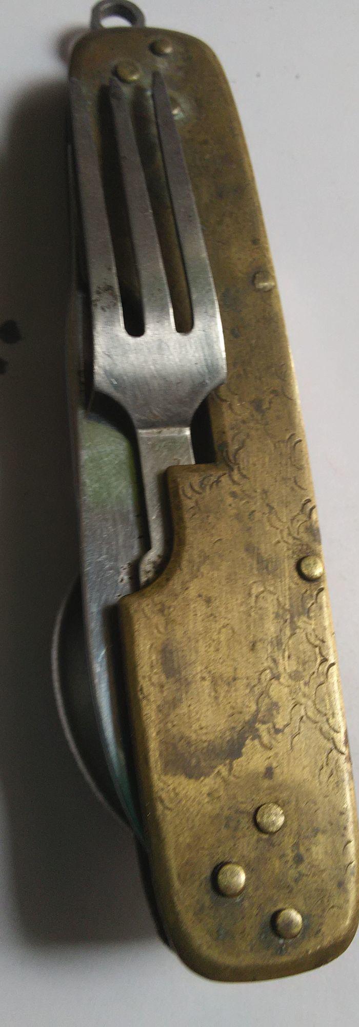 民国带刻花多功能铜小刀_民国带刻花多功能铜