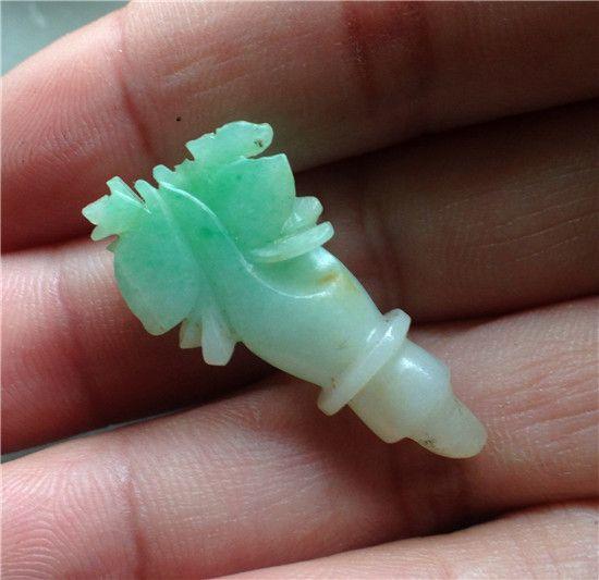 【玉泉文玩】D196-清代细糯种翡翠佛手摘手