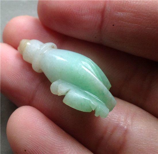 【玉泉文玩】D196-清代细糯种翡翠佛手摘手