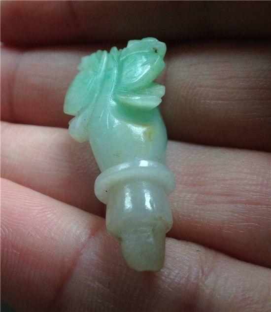 【玉泉文玩】D196-清代细糯种翡翠佛手摘手