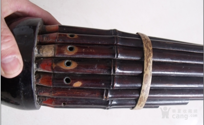 清代17管竹质包老《乐器笙》古玩民俗收藏品