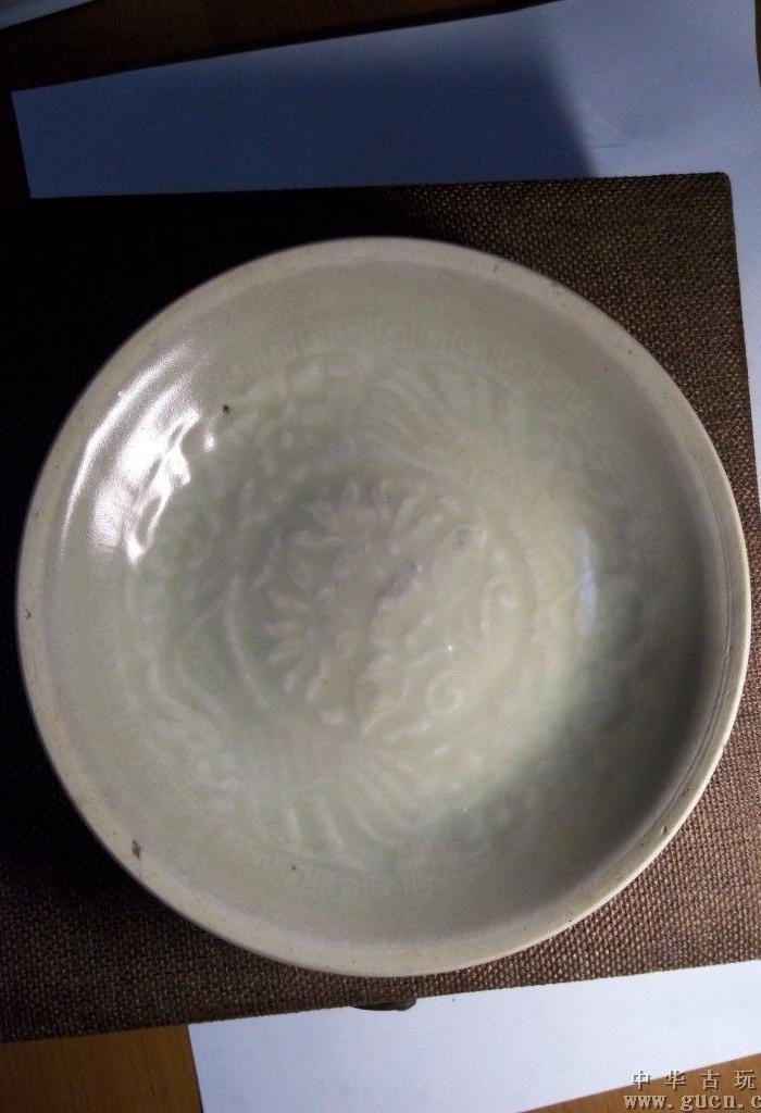 元代影青印花盘王立军刘岩已鉴定_元代影青印