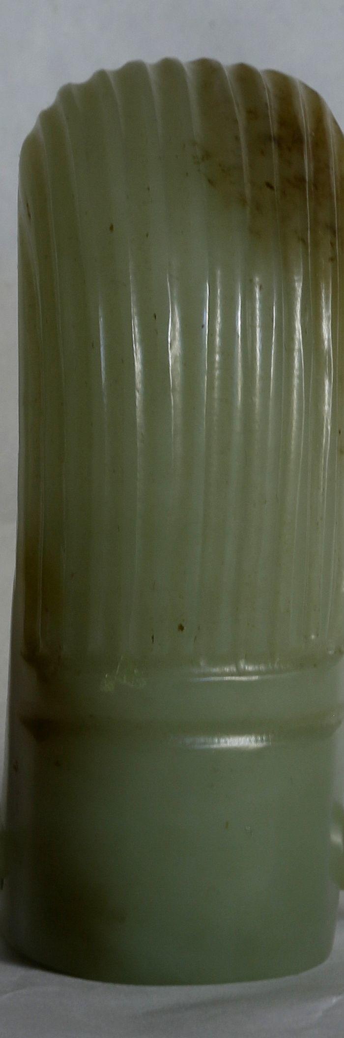 明代 和田青白玉籽料 雕发饰 古代道士 实用发冠