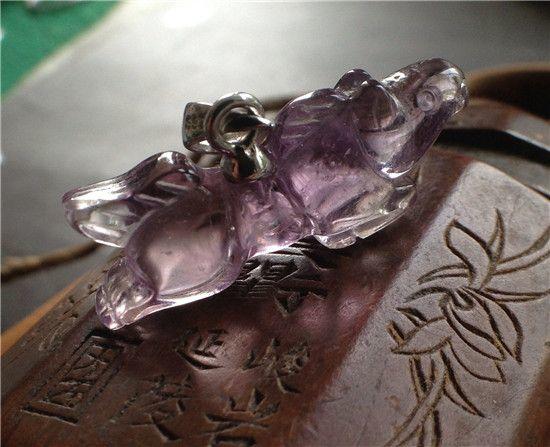 【玉泉文玩】D366-解放初天然紫水晶马到成