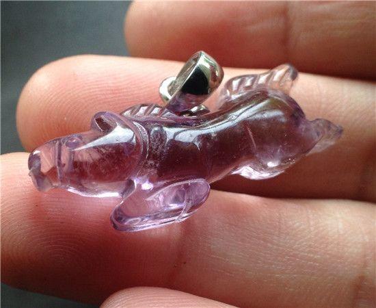 【玉泉文玩】D366-解放初天然紫水晶马到成