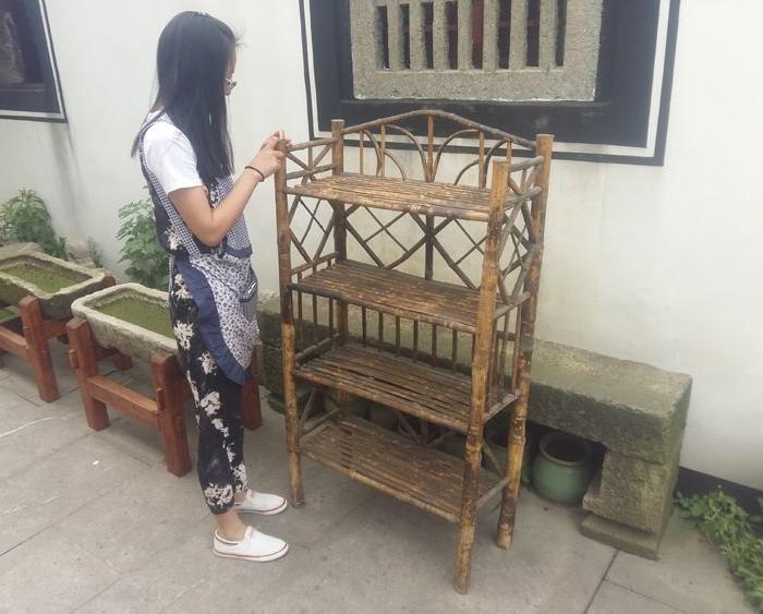 【江啸堂】藏品 古玩 老竹子 竹书架1只 竹家具