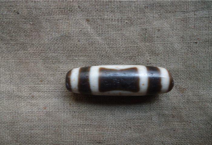 西藏玉髓镶蚀天地乾坤天珠《006》_西藏玉髓