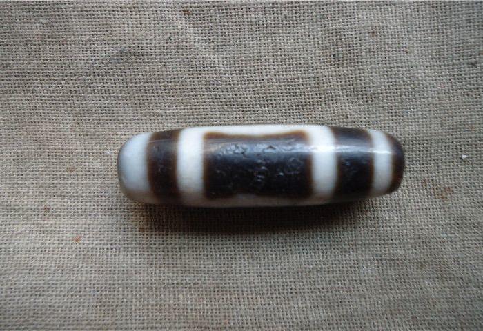 西藏玉髓镶蚀天地乾坤天珠《019》_西藏玉髓