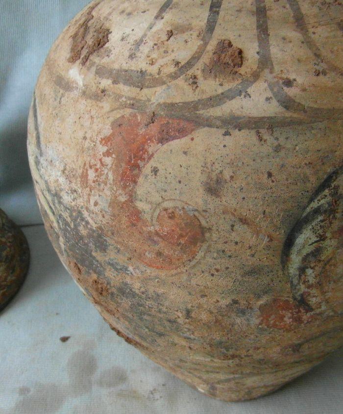 一罚十,唐彩绘莲花形镂空座塔式罐【唐壁画】