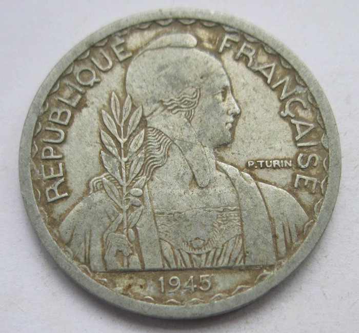 《越南051》铝币优品:1945年法属印支币20分