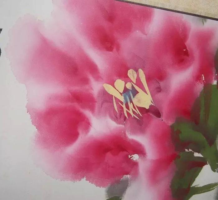 名家画牡丹,郭西凡画的,百度可查到,真一流,卷轴