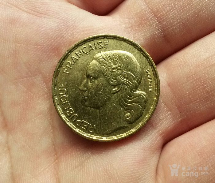 法国50法郎美品(五十年代)铜制_法国50法郎美