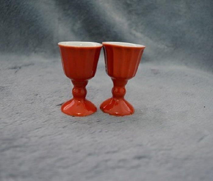 民国瓷,彩瓷,珊瑚红望梅止渴人物故事高脚杯2