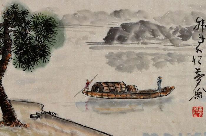 韩鸣诗词配画-李白.渡荆门送别_韩鸣诗词配画