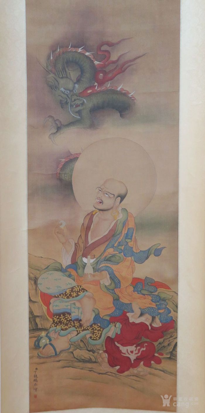 清代丁观鹏罗汉图立轴