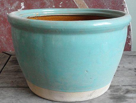 民国全品绿釉画缸一个_民国全品绿釉画缸一个