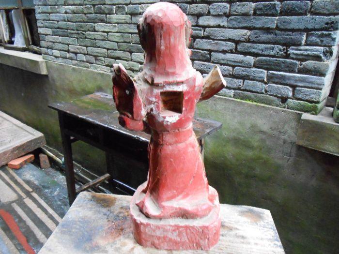 明崇祯楠木雕韦陀天尊武财神一尊_明崇祯楠木