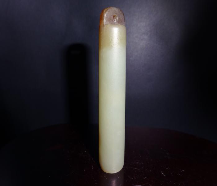 清代和田玉管【具体不懂得是啥东西啥用途】_
