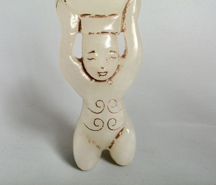 古玉老玉战汉老和田玉人物手把件_古玉老玉战