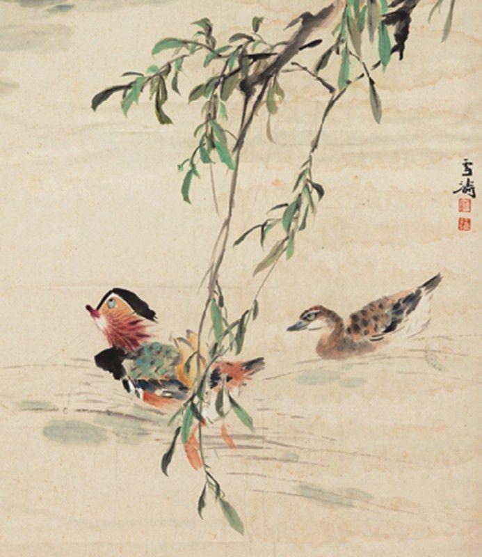 王雪涛-荷花鸳鸯 纸本