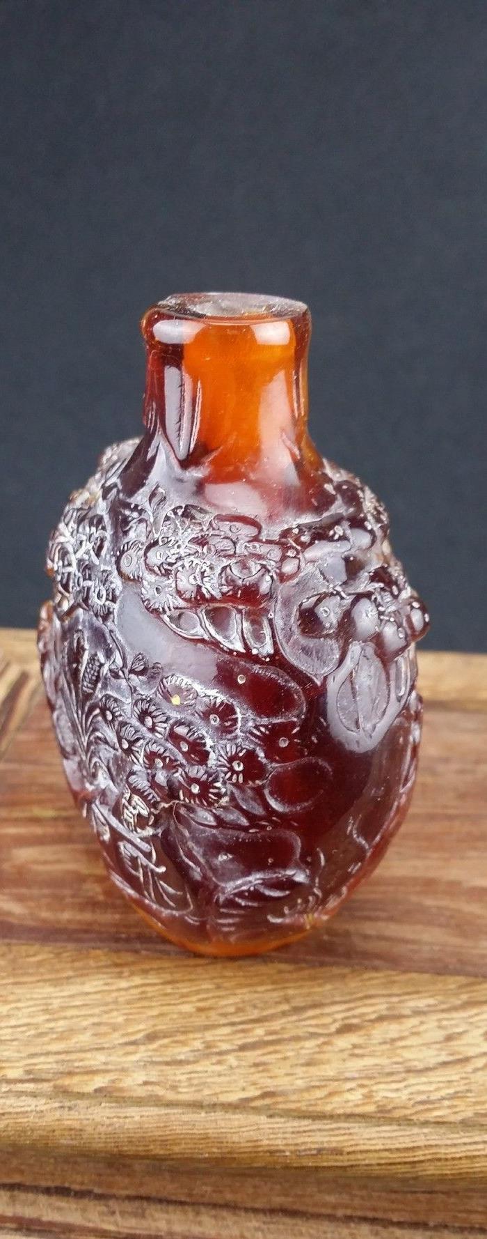 乡下收来的树下圣人轮道琥珀鼻烟壶_乡下收来