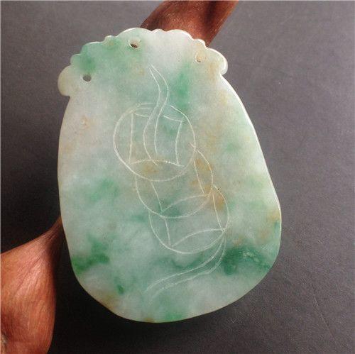 【玉泉文玩】E531-创汇期糯种飘花翡翠如意