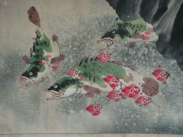 原装裱当代吴门画家【吴湛园】桃花流水鳜鱼肥