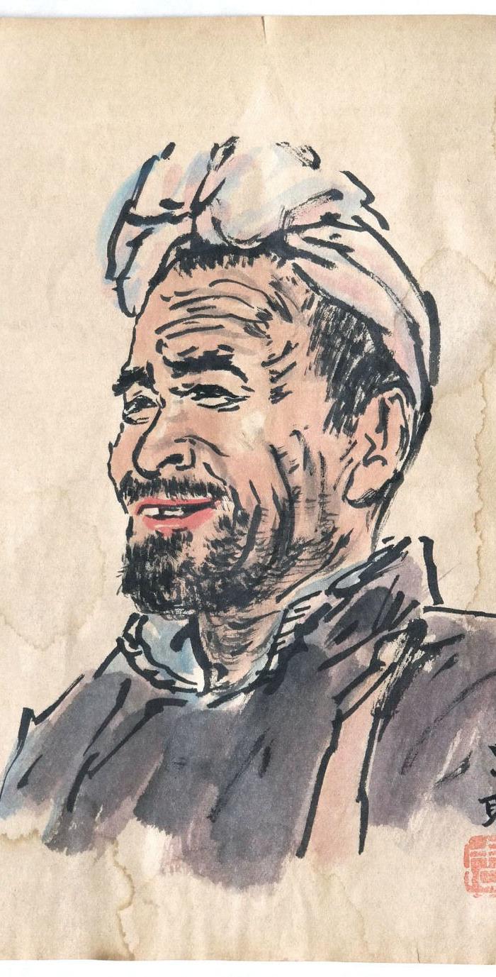 京津画派女画家◆周思聪《写生人物小品画4幅