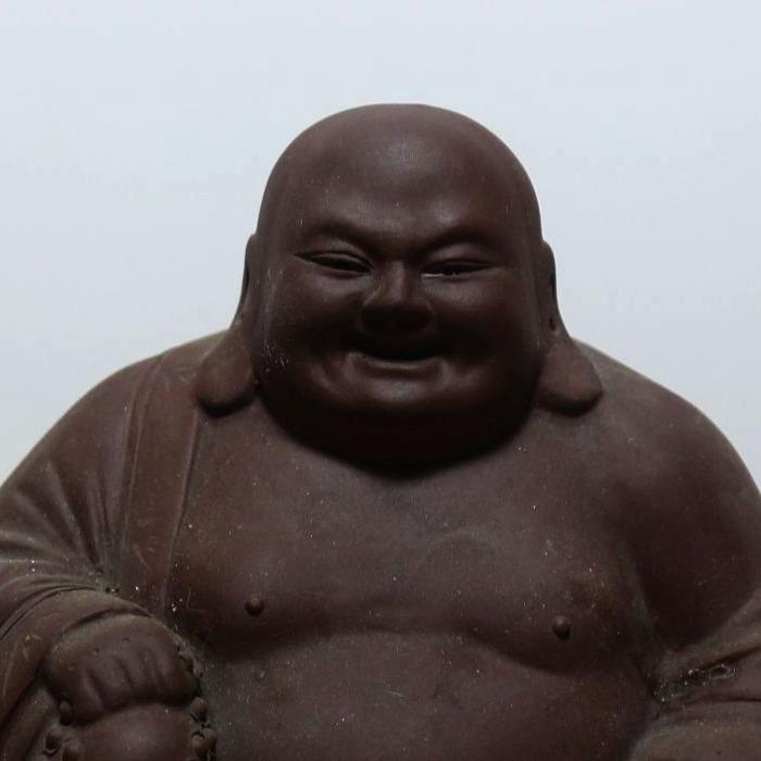 80年代紫砂一厂库存弥勒雕塑_80年代紫砂一厂