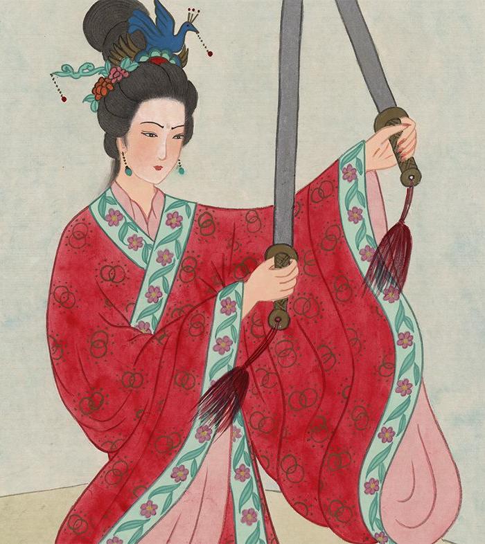 曹梦芹-古代名媛图-08-虞姬别楚-_曹梦芹-古代