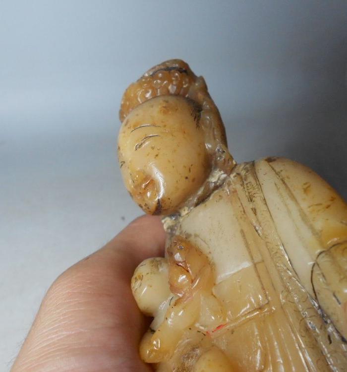 清代漂亮的寿山石芙蓉石送子观音_清代漂亮的