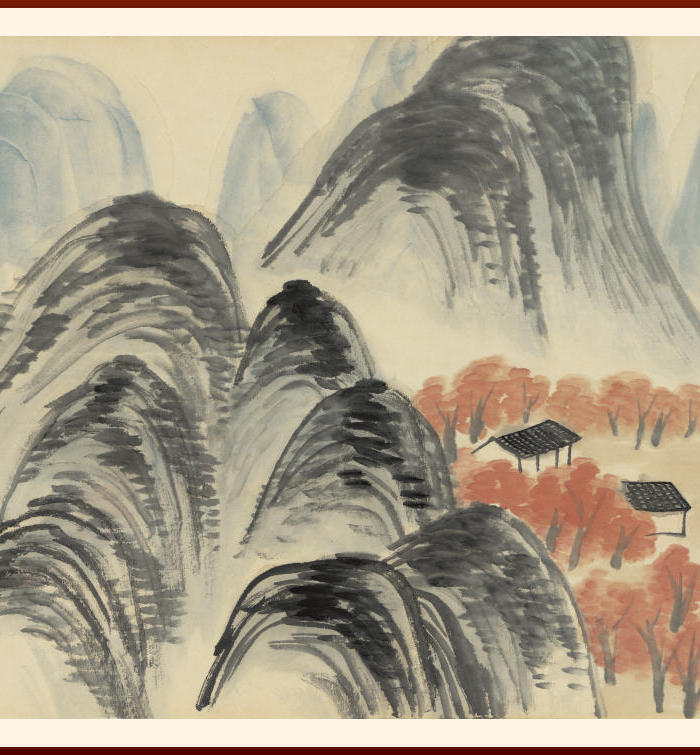 齐白石 借山图册23开21 小品册页 餐厅客厅_齐