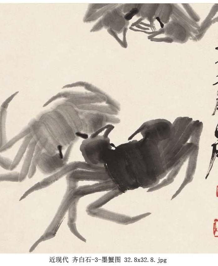 齐白石国画 螃蟹图_齐白石国画 螃蟹图价格_齐