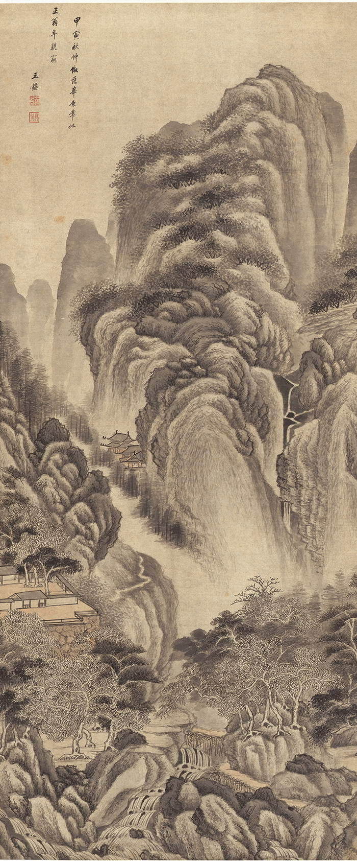 清代王翚仿范宽山水画_清代王翚仿范宽山水画