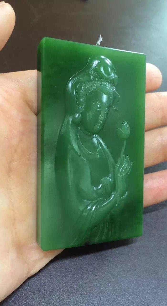 碧玉观音牌 千处祈求千处应 苦海常作渡人收 ,观