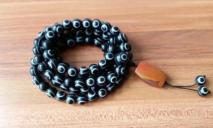 极品天然缠丝玛瑙天眼收藏 一线药师天眼108颗