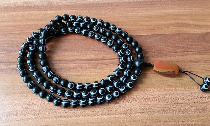 极品天然缠丝玛瑙天眼收藏 一线药师天眼108颗